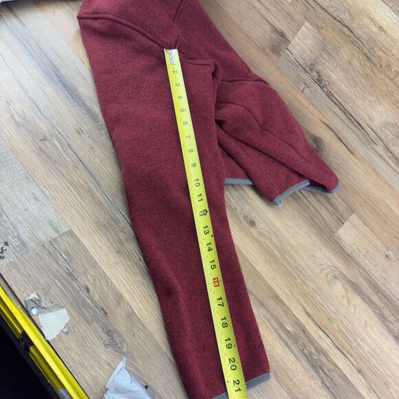 LL Bean Size M Pullover  Slightly Fitted Heather Red 1/4 Snap Fleece Men… - Picture 7 of 10